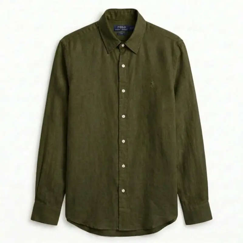Ralph Lauren 100% French Linen Vintage Shirt, Olive