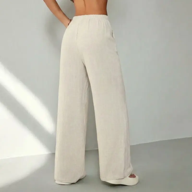 Élan Women's Wide Leg Pants, Beige
