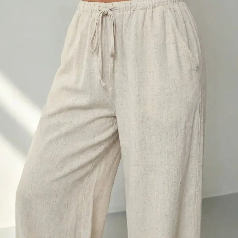 Élan Women's Wide Leg Pants, Beige