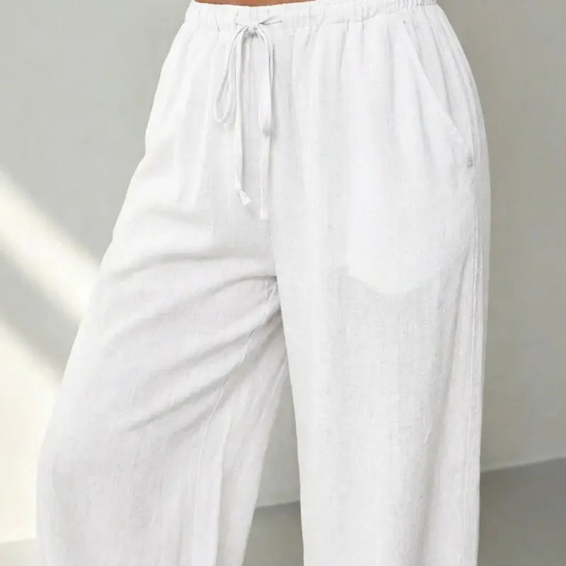 Élan Women's Wide Leg Pants, White