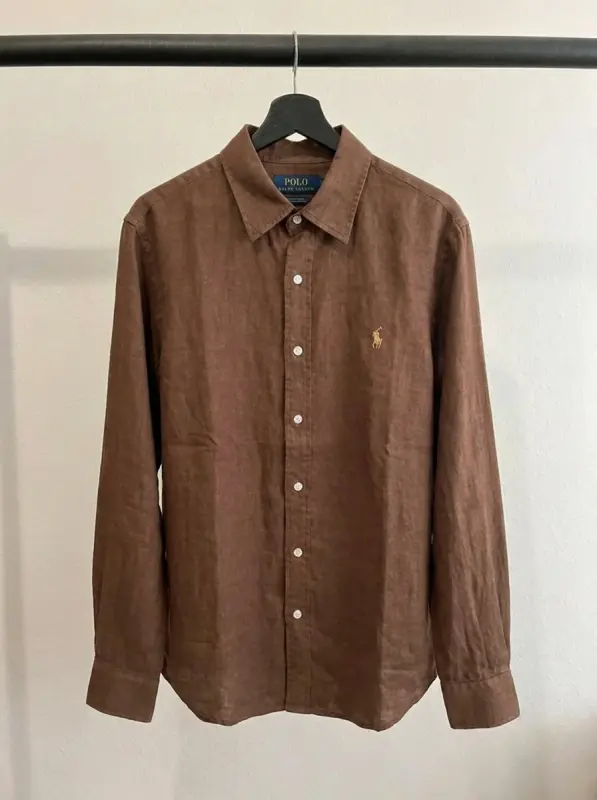 Ralph Lauren 100% French Linen Vintage Shirt, Brown